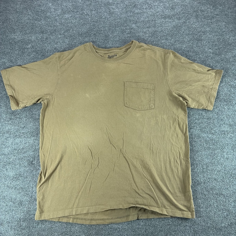 Duluth Trading Co Mens XL Relaxed Fit Longtail T Shirt Brown Cotton Pocket Tee